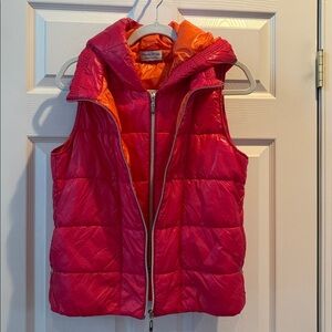 Puffy Vest Venezia Milano Designed In Italy Hot Pink And‎ Orange M/L
